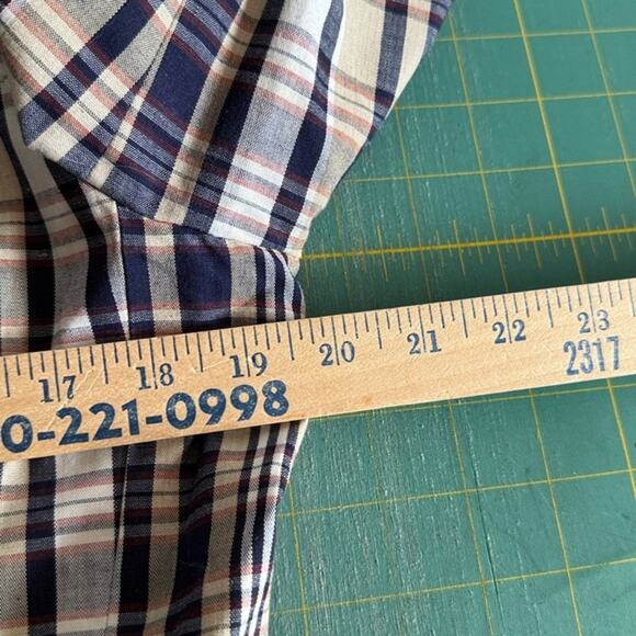 Vintage Donnkenny Blue Plaid Blazer Jacket Long Sleeves Shoulder Pads sz 16 - Picture 4 of 5